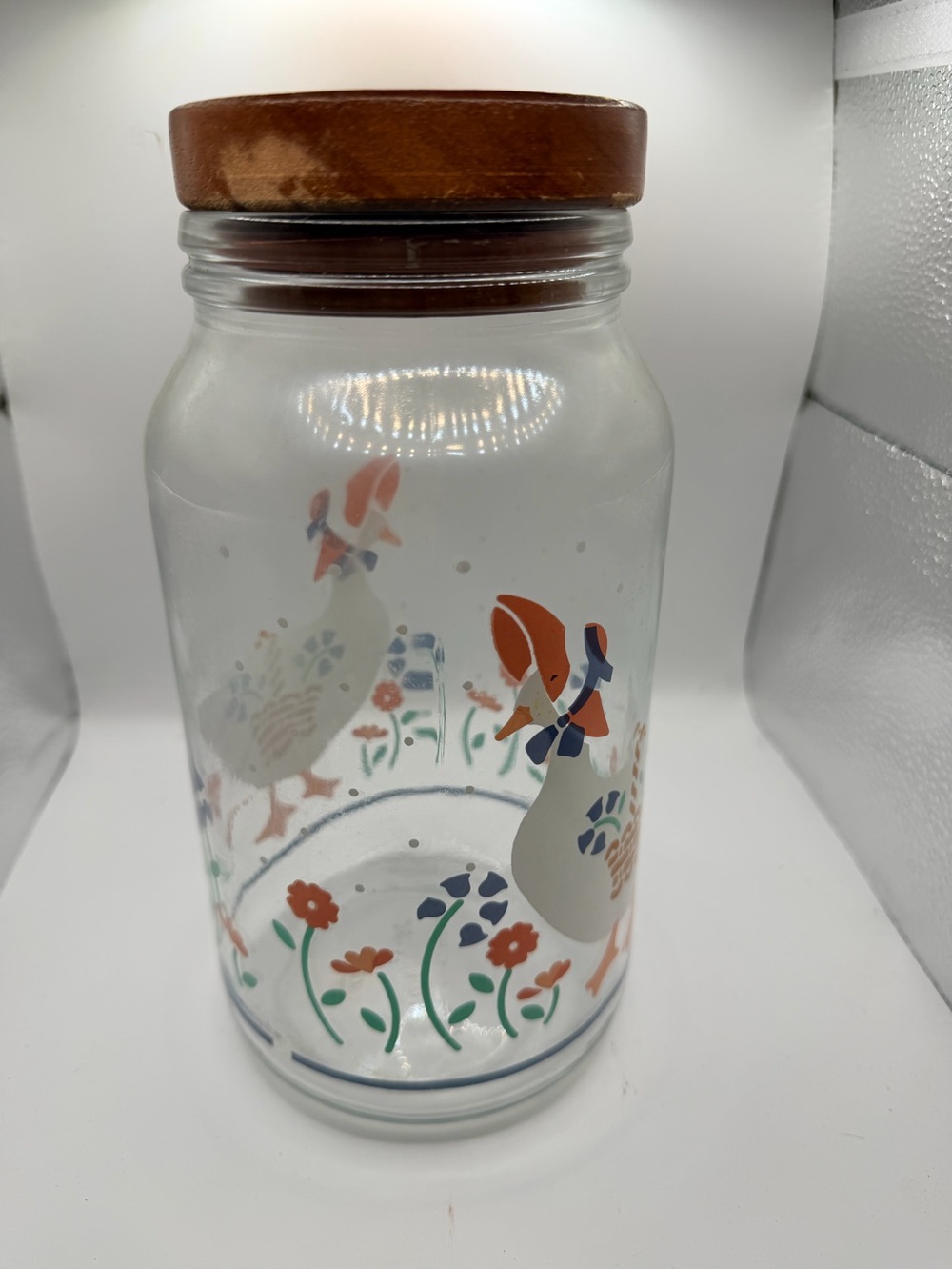 Decorative Glass Jar with Floral & Girl Motif